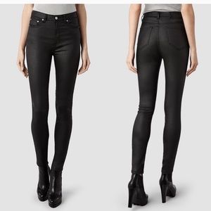 AllSaints black coated high wasted jean